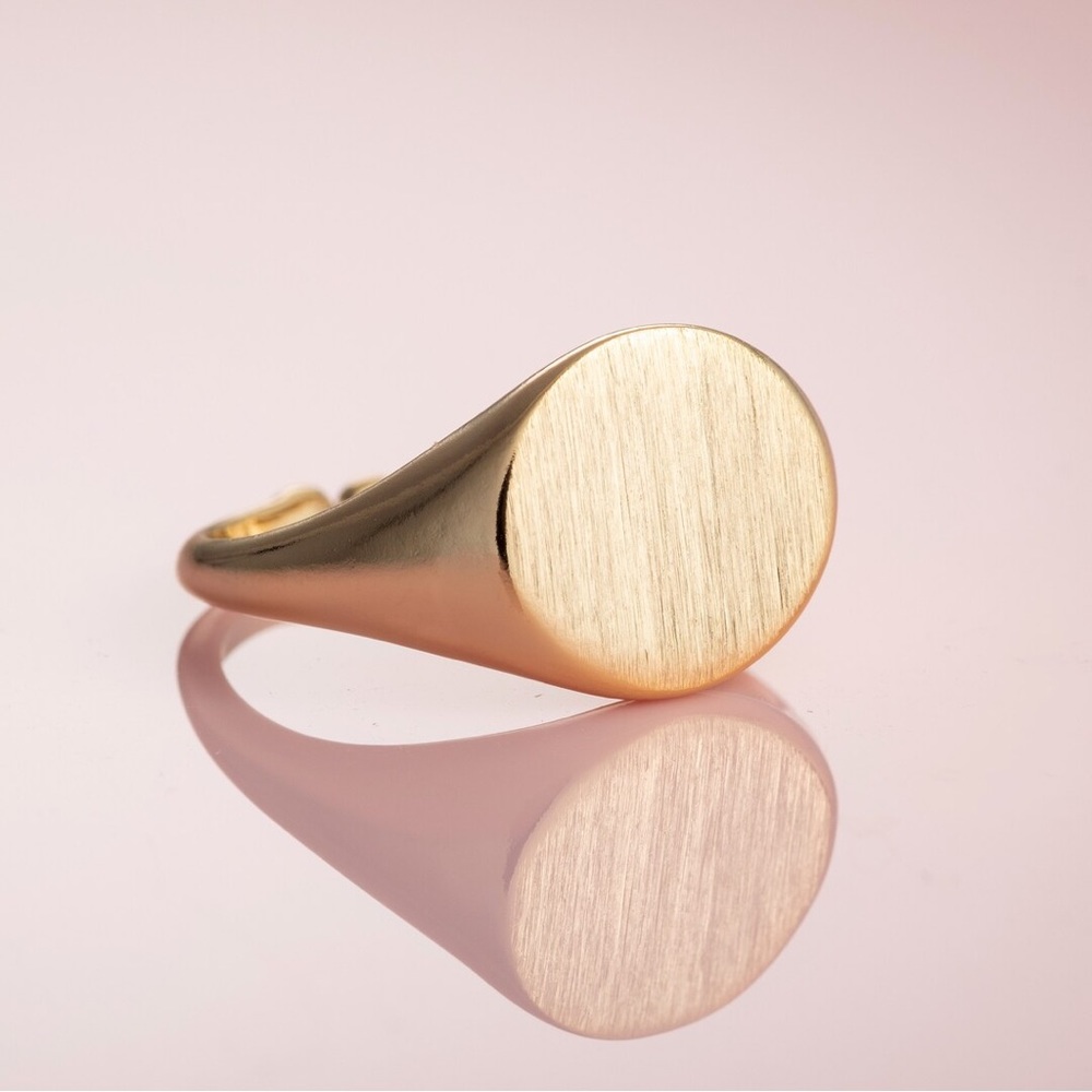 Vintage Adjustable Matte Gold Signet Ring